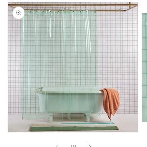 Mint green shower curtain
